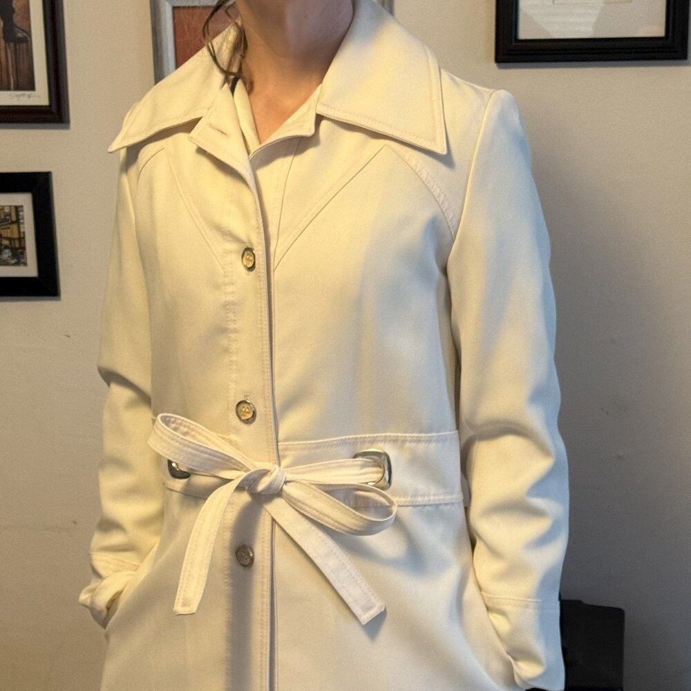 Vintage 60s/70s cream belted jacket by Jerold